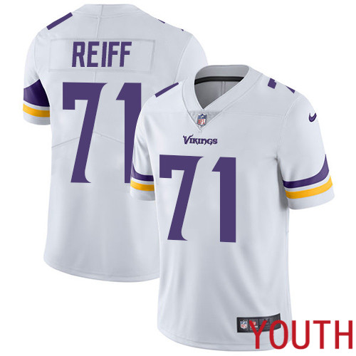 Minnesota Vikings 71 Limited Riley Reiff White Nike NFL Road Youth Jersey Vapor Untouchable